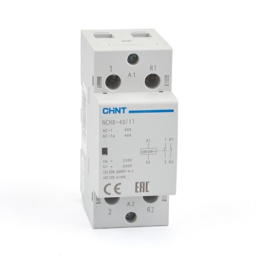 Контактор модульный CHINT NCH8-40/11 2п 1НО+1НЗ 40А 230В АС фото Контактор модульный CHINT NCH8-40/11 2п 1НО+1НЗ 40А 230В АС картинка